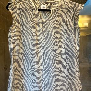 CAbi Zebra Pattern Sleeveless Blouse